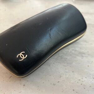 CHANEL Black and Gold Sunglasses Case